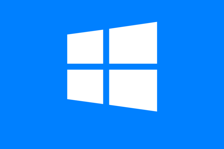 White Windows logo on a blue background.